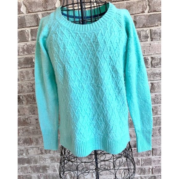 Vintage JC Penney Sweater Large JCP Pullover Nylon Rayon Wool Aquamarine… - Picture 2 of 12